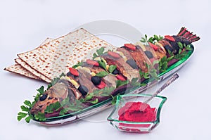 Traditional Jewish Passover foods- gefilte fish