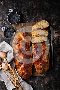 Traditional Jewish sabbath Challah bread