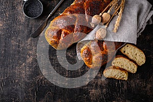 Traditional Jewish sabbath Challah bread