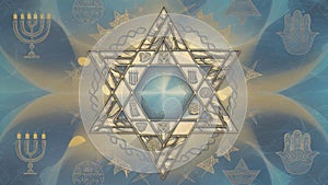 Traditional Jewish symbol Star of David also known as Magen Davi. Concept Jewish Culture, Religious