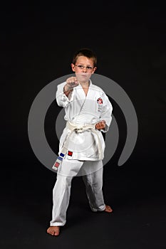 Traditional karate right stance