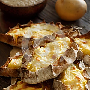 Traditional karelian pasties with potatoes