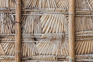 Traditional Karen roof made from palm leaves