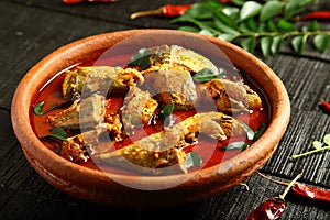 Traditional Kerala cuisine fish curry