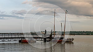 Traditional ketch at dock on Potomac River