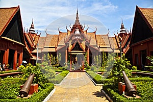 Traditional Khmer Artchitecture at Cambodias Natio photo