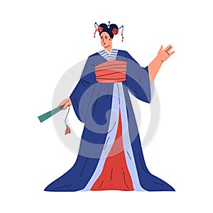 Traditional kimono fashion vector illustration