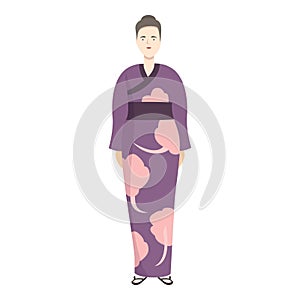 Traditional kimono icon cartoon vector. Woman costume