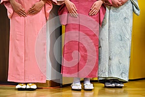 Traditional kimonos during tea ceremony