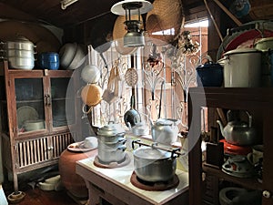 Traditional kitchen interior.