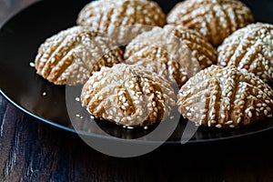 Traditional Kombe Cookies with Mahaleb and Sesame Seeds from Antakya