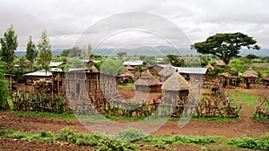 Traditional Konso tribe village in Karat Konso Ethiopia photo