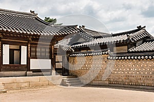 Traditional korean architecture at Changdeokgung Palace in Seoul, South Korea