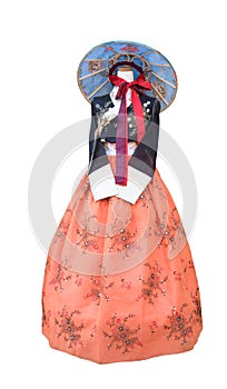 Traditional Korean clothes Hanbok isolated