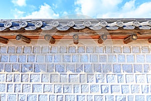 Traditional korean decor roof of village house In Palace