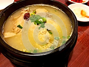 Traditional Korean food Ginseng chicken soup
