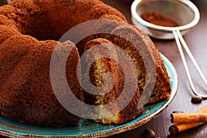 Traditional kugelhopf with chocolate