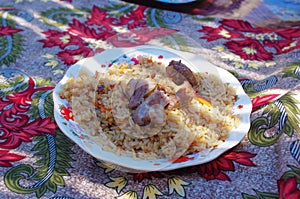 Traditional Kyrgyz food - Plov