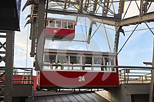 Traditional landmark ferris wheel. Vienna city center. Prater attraction. Austria