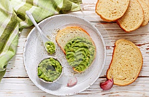 Traditional Latinamerican mexican guacamole sauce and avocado s