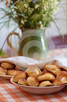 Traditional latvian bacon pies