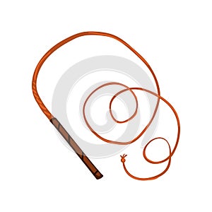 Traditional leather whip vector Illustration on a white background