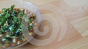 Traditional lentils Channa/Chola Masala or chick peas curry or chole bhature