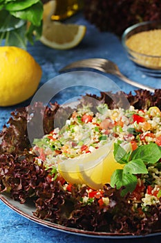 Traditional Levantine vegetarian salad tabbouleh