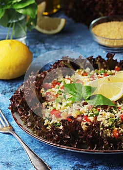 Traditional Levantine vegetarian salad tabbouleh