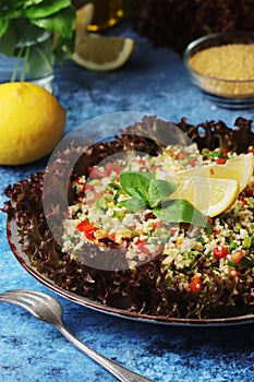 Traditional Levantine vegetarian salad tabbouleh