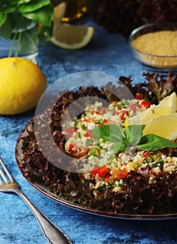 Traditional Levantine vegetarian salad tabbouleh