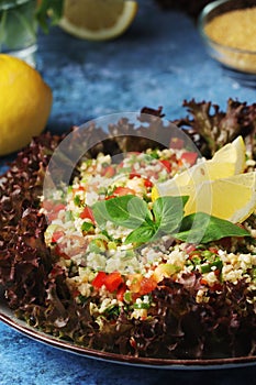 Traditional Levantine vegetarian salad tabbouleh