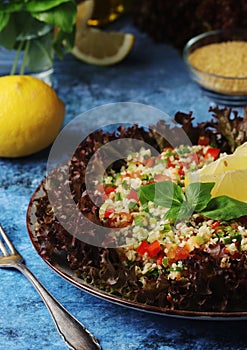 Traditional Levantine vegetarian salad tabbouleh