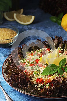 Traditional Levantine vegetarian salad tabbouleh