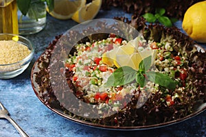 Traditional Levantine vegetarian salad tabbouleh