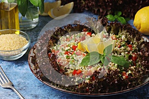 Traditional Levantine vegetarian salad tabbouleh