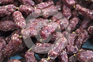 Traditional Lithuanian cured smoked sausage