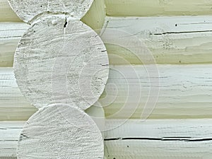 Traditional Log House Corner With Interlocking Wooden Logs Construction