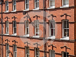 Traditional London red brick housing and flats.