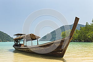 Traditional longtail boat at Surin island