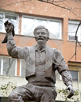 Traditional macedonian dancer, statue