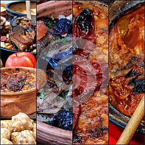 Traditional macedonian food, collage