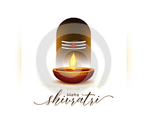 traditional maha shivratri greeting background with glowing diya