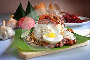 Traditional Malaysia Coconut Rice Nasi Lemak