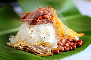 Traditional Malaysia Coconut Rice Nasi Lemak