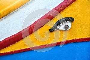 Traditional maltese boat luzzu detail