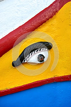 Traditional maltese boat luzzu detail