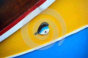 Traditional maltese boat luzzu detail