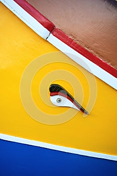 Traditional Maltese boat Luzzu detail