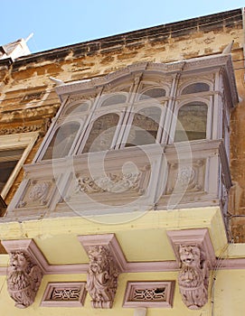 Traditional Maltese closed wooden balconies Malta